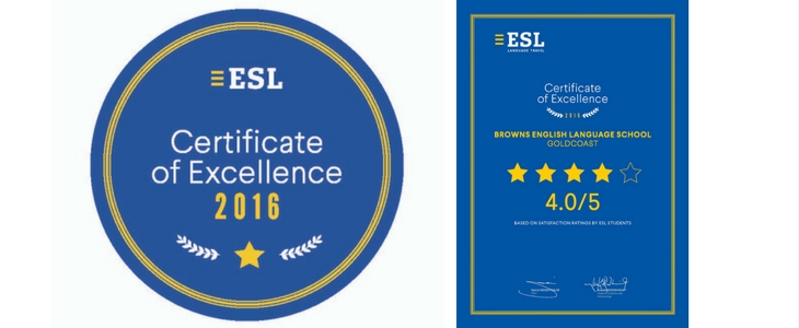 ESL Certificate of Excellence 2016